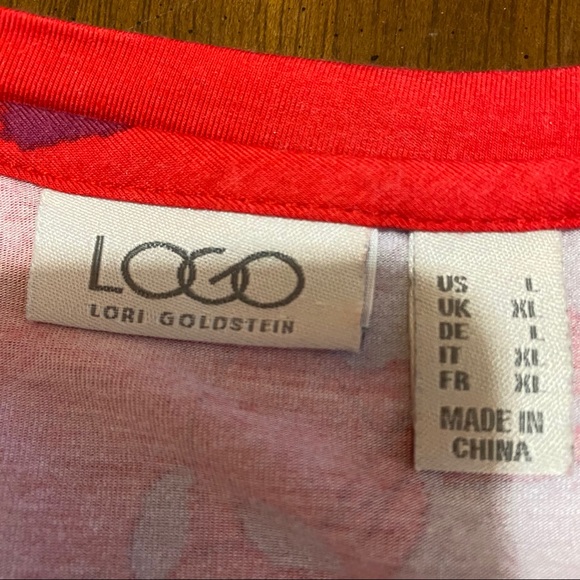 LOGO by Lori Goldstein Rayon 230 Printed Dress with Contrast Godet - Picture 8 of 8